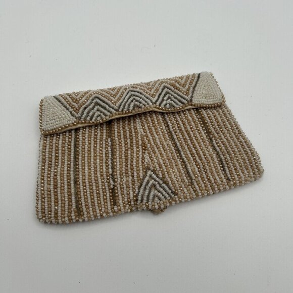 Vtg Jacqueline Mode Bag Clutch Purse Glass Seed Pearl‎ Beaded Art Deco 4x6.5" - Picture 2 of 9